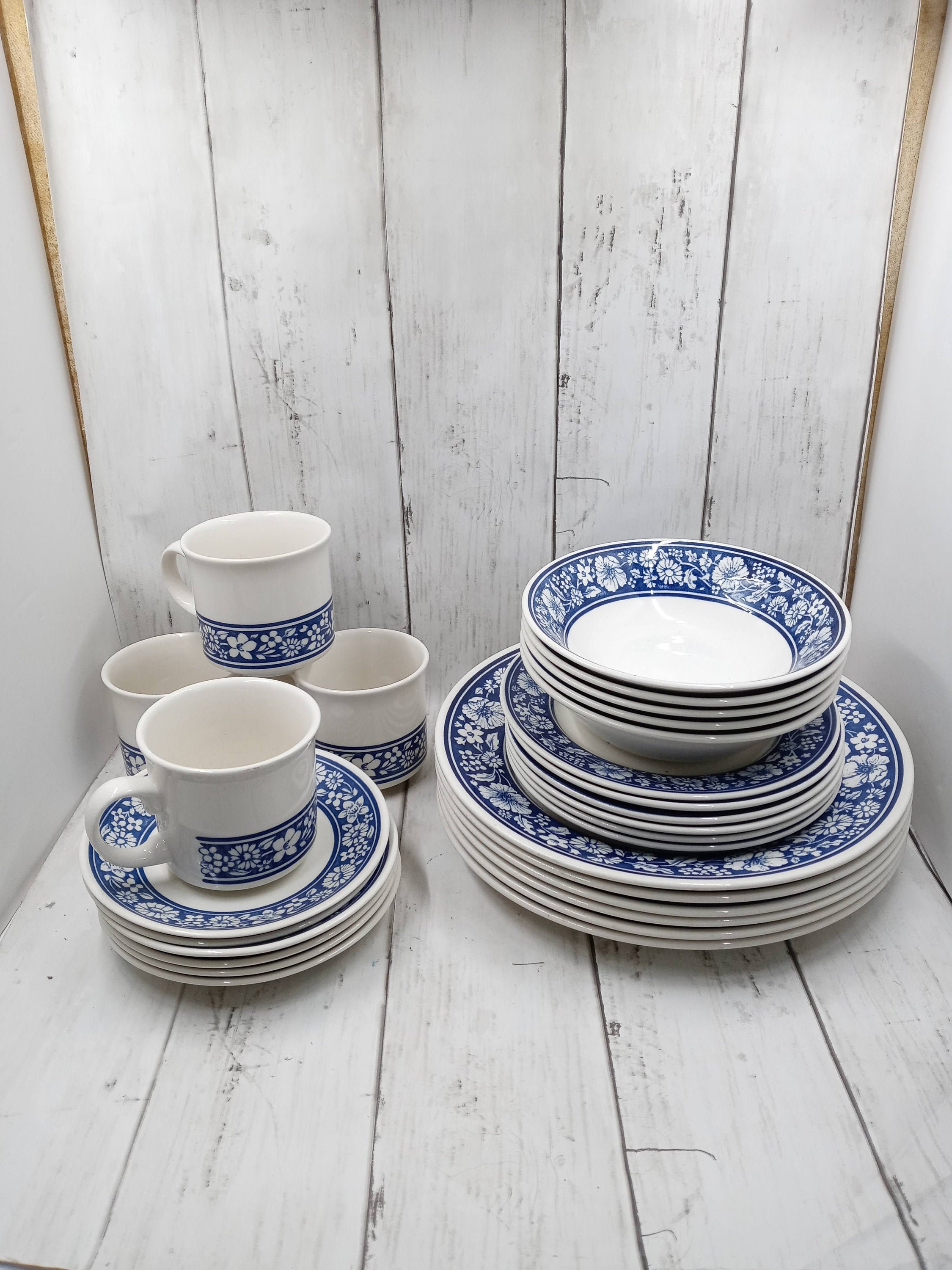 Vintage Churchill Dinnerware By Royal Wessex England Blue Etsy