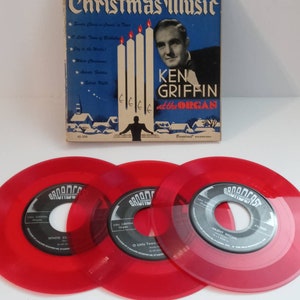 Vintage Christmas Music Ken Griffin At the Organ Album 3 Red Vinyl Records
