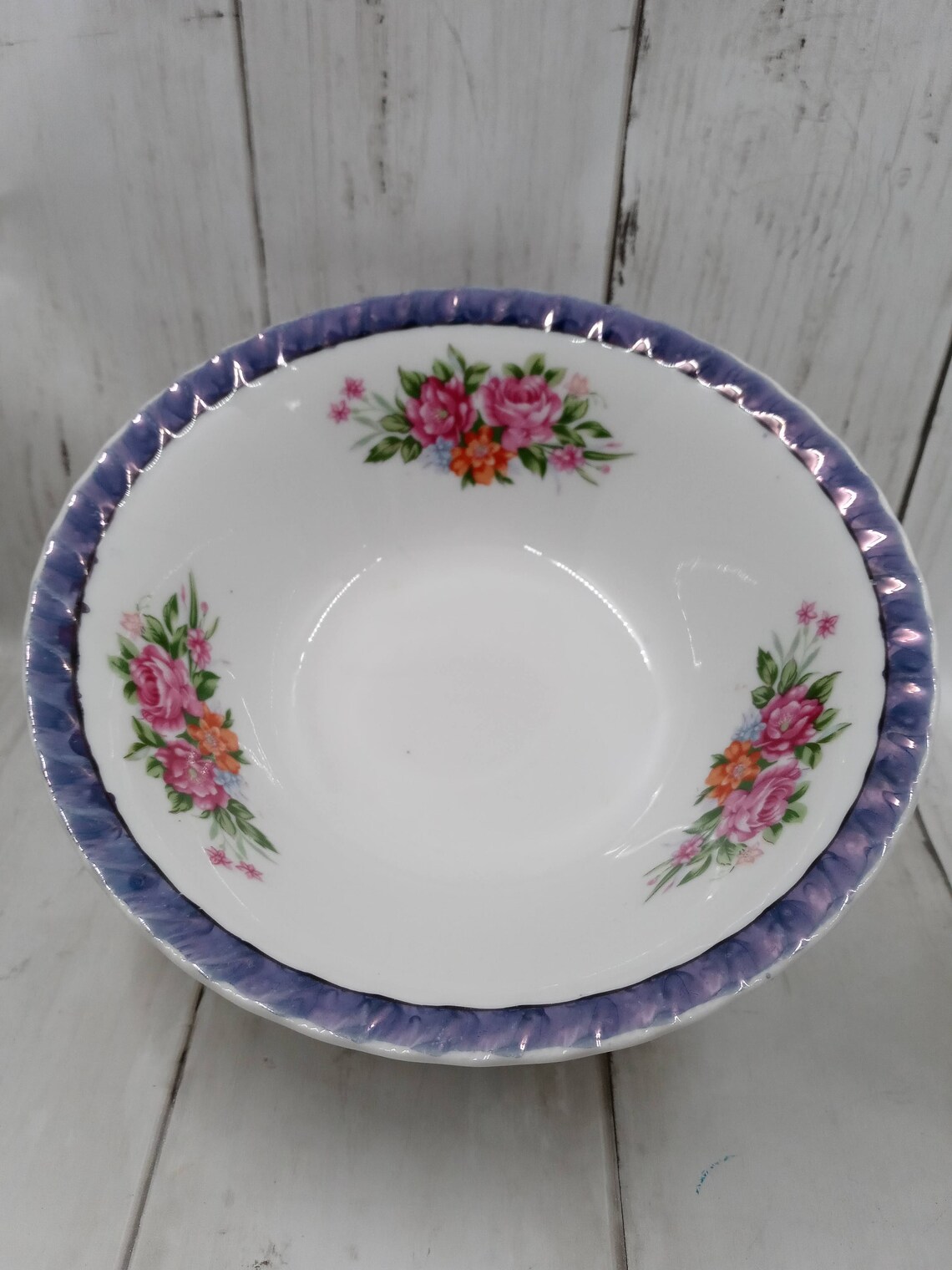 Vintage Yamatsu Japan Cereal Bowls Set of 5 Purple Blue Etsy