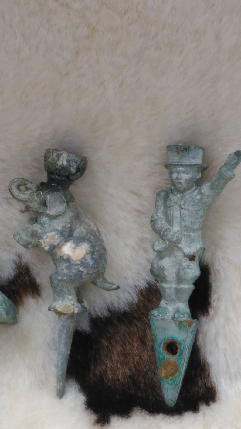 Vintage Pewter Circus Birthday Candle Holders Set of 6 Etsy