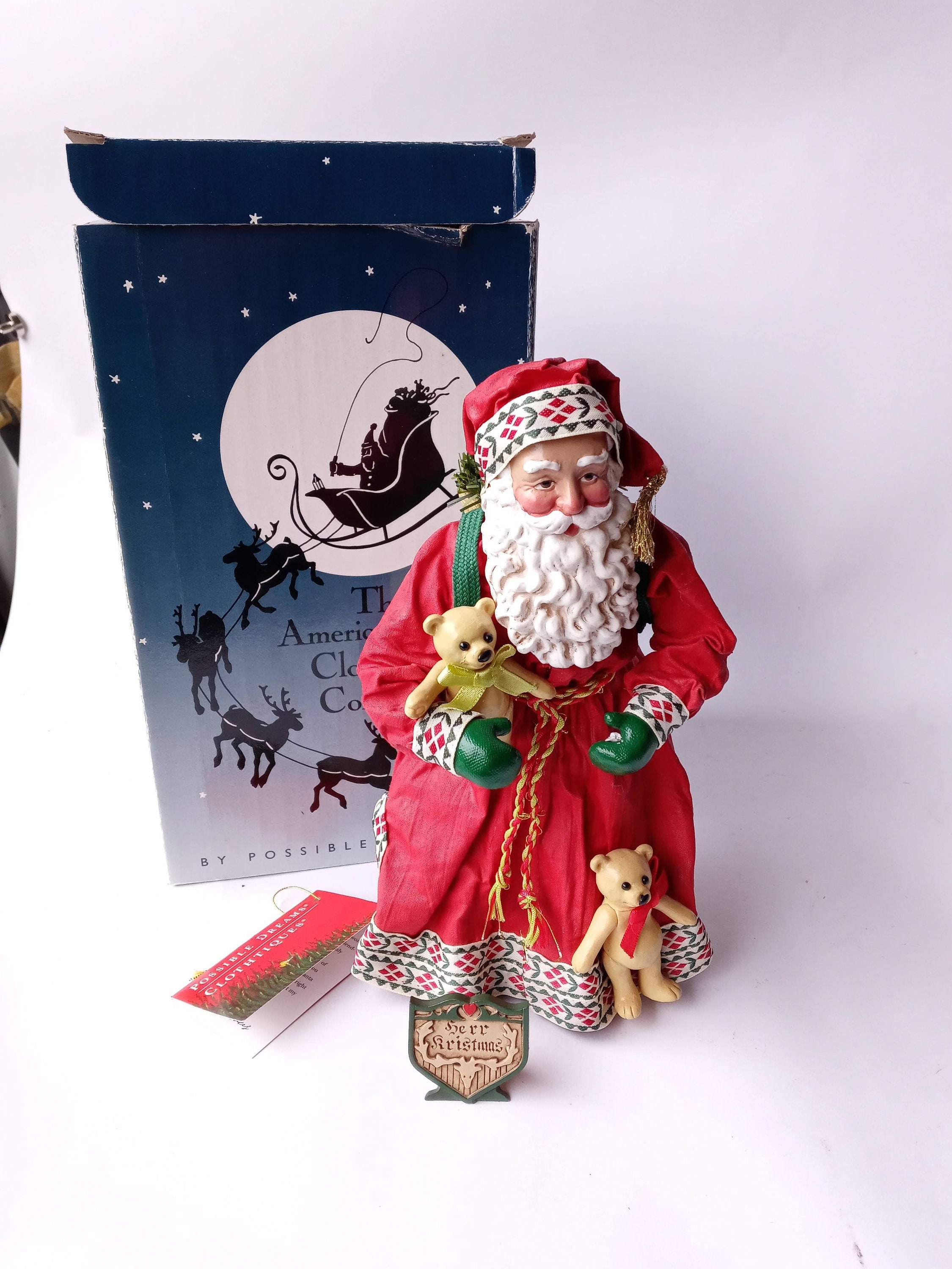 Vintage Clothtique American Artist Teddy Love #15037 Santa