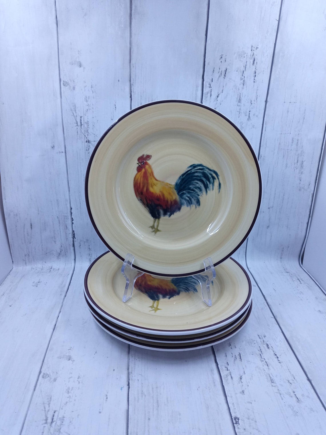 Oneida Casual Settings Sunrise Rooster Salad/ Dessert Plates Etsy