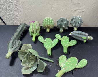 10 Faux Cactus Fake Saguaro Southwestern Plastic Succulent Decor B