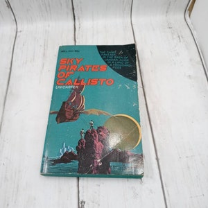 Vintage Sky Pirates of Callisto #3 Fantasia no Saha de Jandar Alien em livro de ficção científica de Lin Carter Dell