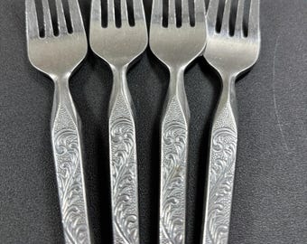 4 Stanley Roberts WINTHROP Salad Forks Japan Flatware 6-7/8"