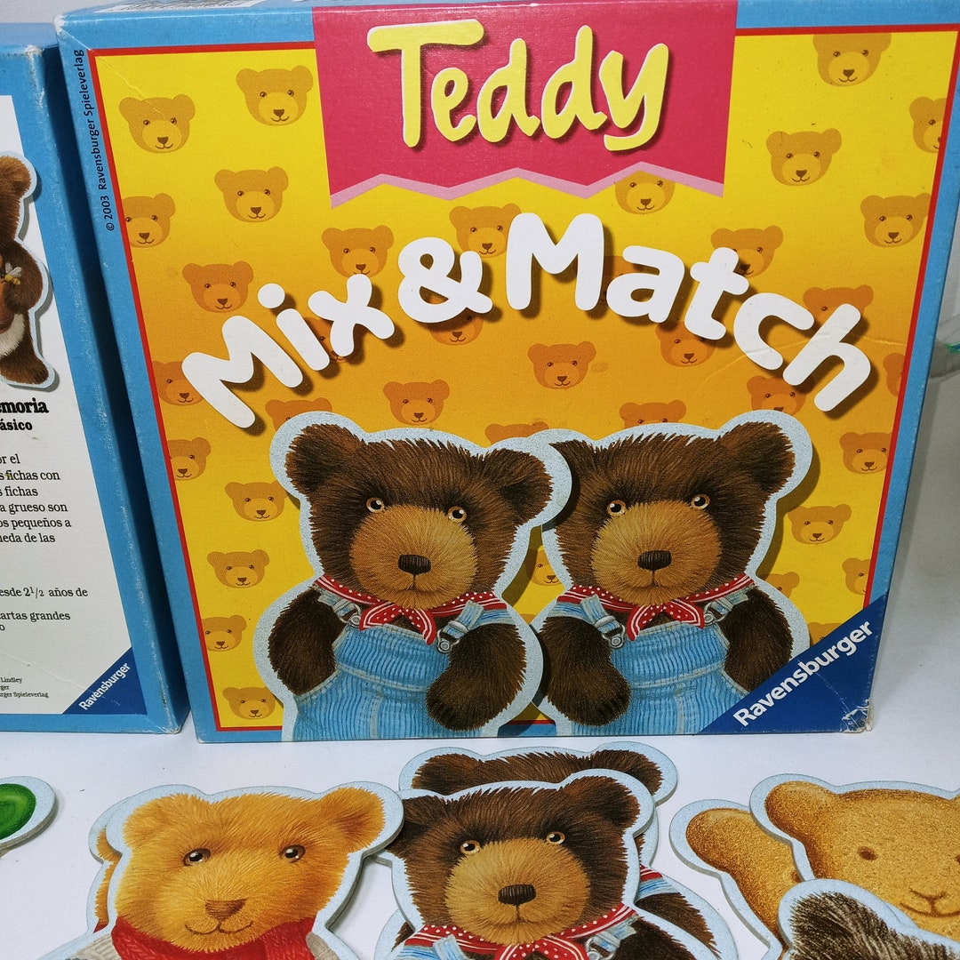 Vintage Ravensburger Teddy Bear Mix Match Memory Game 24