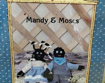 Vtg Mandy & Moses Sewing Craft Pattern Couple 10" Tall Heritage Collection #904