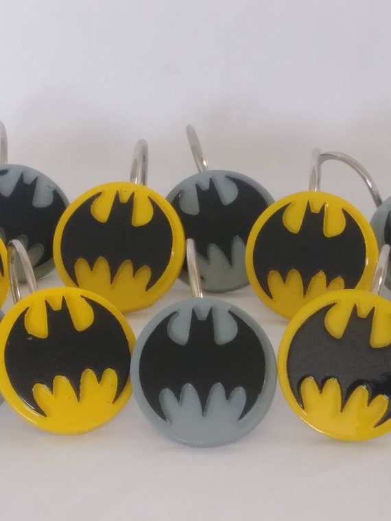 Batman Shower Curtain Rings Hooks Dc Comics Set Of 11 J Etsy