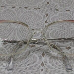 Vintage Girls Child's Eyeglasses Pink Edges Silver Sides with Infinity Symbol 1980's For Frames Only EB image 2