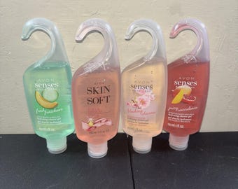 4 Avon Skin So Soft Naturals Senses Shower Gel 5 fl. oz. Variety Pack (B)