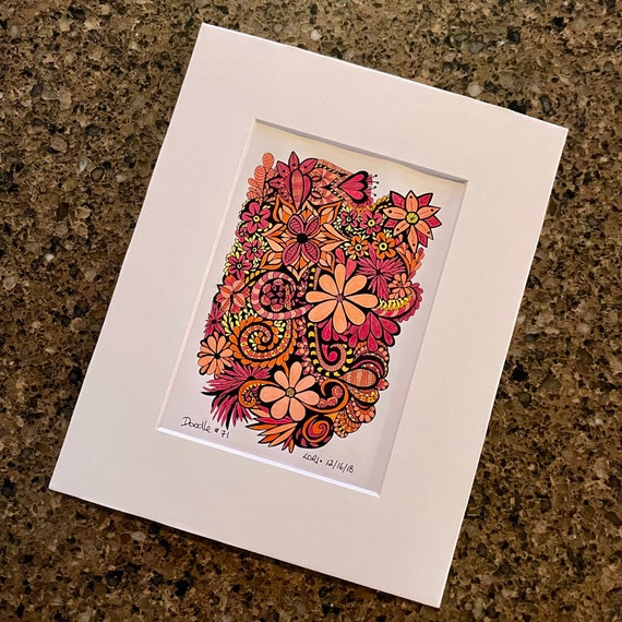 Flowers in the Attic • Hand coloured original doodle artwork - 8x10”