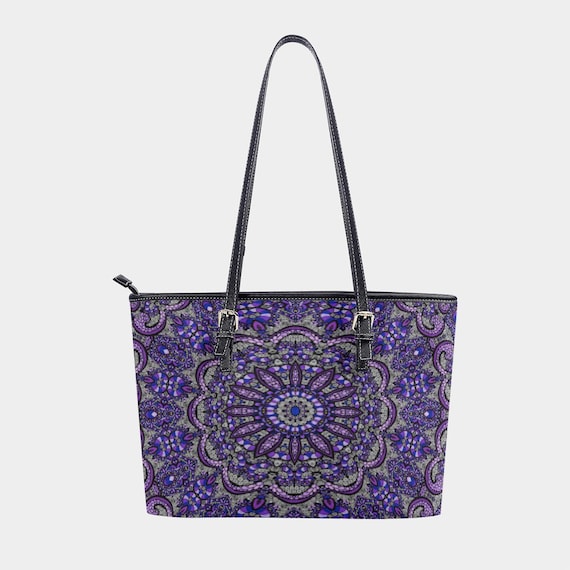 Violet Moon • Vegan Leather Tote Bag