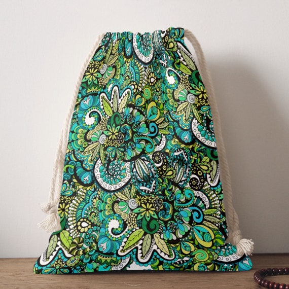 Tropical Illusion • Fabric Drawstring Doodle Sack