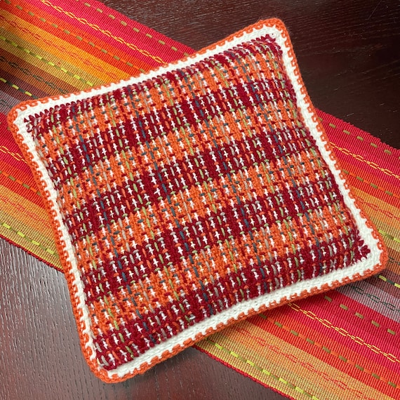 Cayenne Confetti Tweed • Woven Crochet Cushion