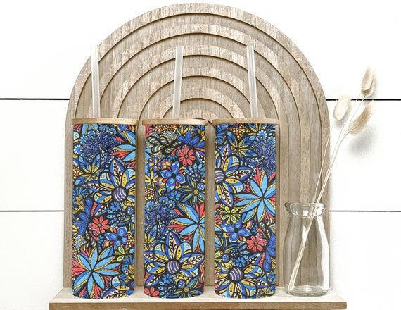 Talavera Bouquet • Frosted Glass Tumbler