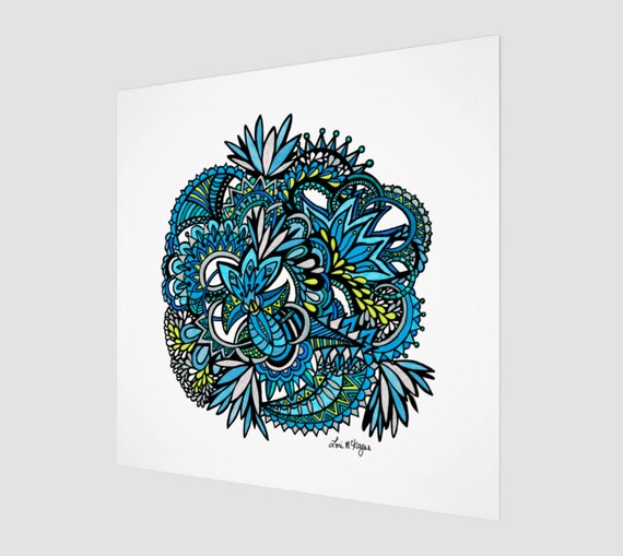Cerulean Swirls - Art Print
