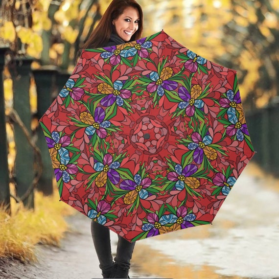 Bursting Blooms Kaleidoscope • Doodle Umbrella