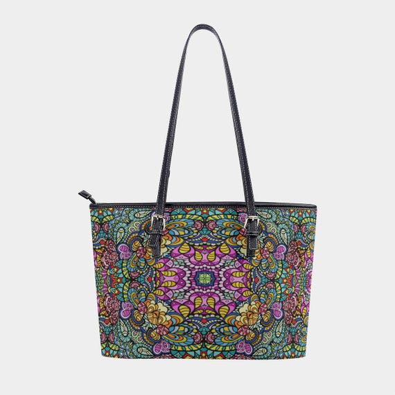 Sicilian Ceramics • Vegan Leather Tote Bag