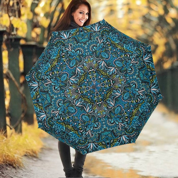 Cerulean Seas Kaleidoscope • Doodle Umbrella