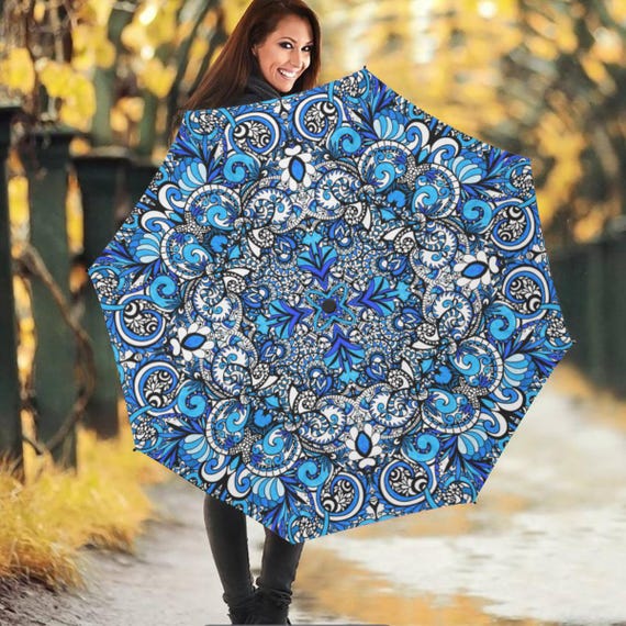 Indigo Soul Kaleidoscope • Doodle Umbrella