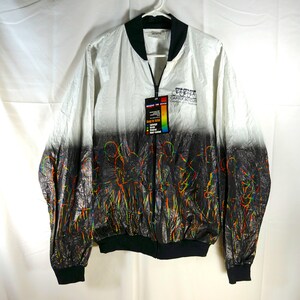vintage Capitol Bicycles All Over Print Windbreaker Jacket, Zip Up, Taille Grande, USA Made, Cyclisme