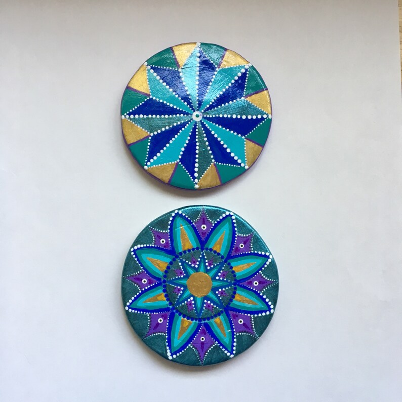 Handmade Clay Coasters Modern Mosaic Design Etsy