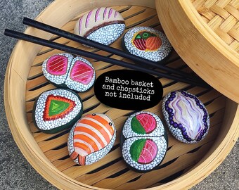 Assorted Sushi Nigiri Combo Hand Painted Stones