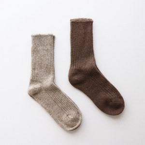 Organic 100% yak wool rib bed socks