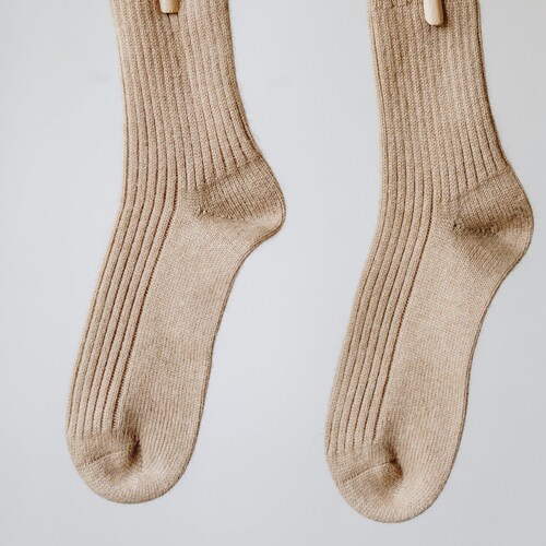 Camel Wool Brown Socks - Etsy