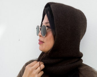 Yak wool 100% balaclava - choco