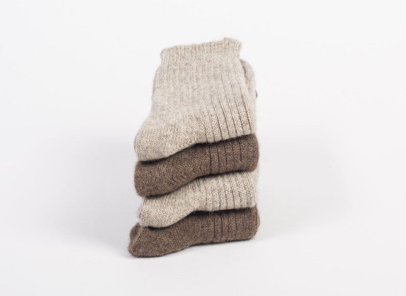 Organic 100% yak wool rib bed socks image 3