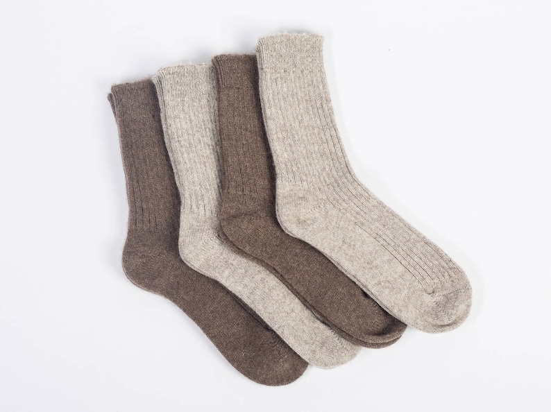 Organic 100% yak wool rib bed socks image 7