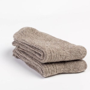 Organic 100% yak wool rib bed socks image 5