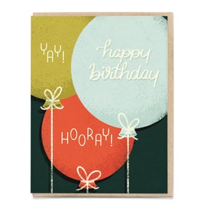 Happy Birthday (Balloons) Greeting Card - Illustrated | HBD | Birthday | Love and Friendship