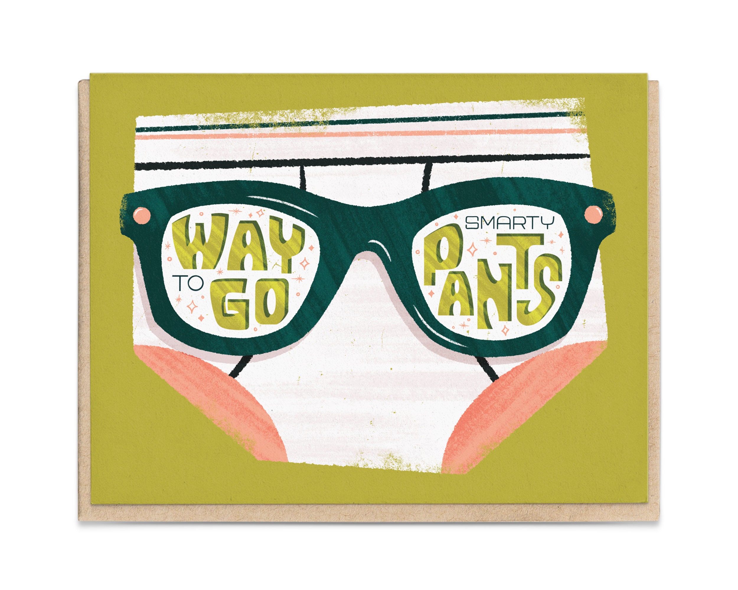 Smarty Pants Greeting Card - Illustrated | Graduation | Congrats Grad | Funny | Humor | Love and Friendship | Celebration