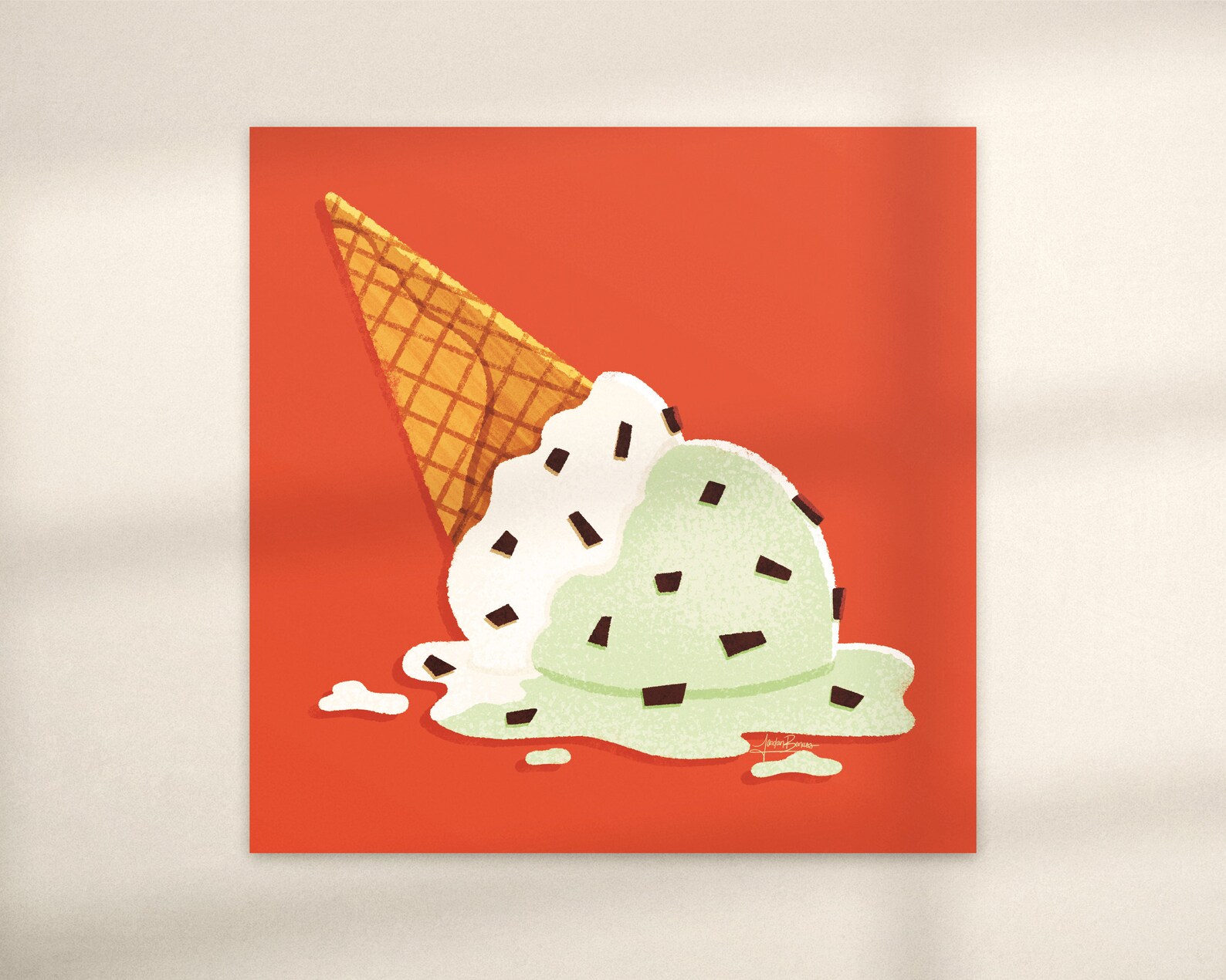 Ice Cream Spill Art Print Wall Art Home Decor Kitchen - Etsy