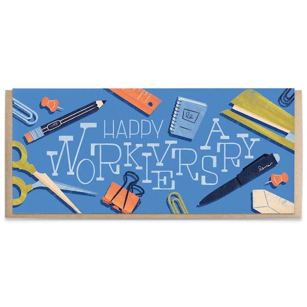 Happy Workiversary Greeting Card - Illustrated | Work Anniversary| Job | Celebrate | Just Because and Everyday