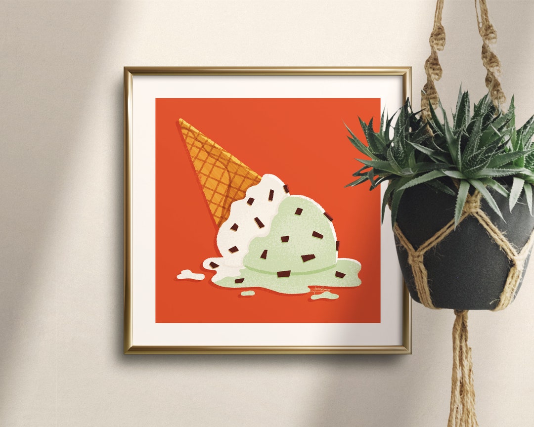 Ice Cream Spill Art Print Wall Art Home Decor Kitchen - Etsy