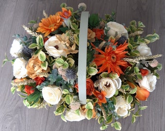 Autumnal Silk & Dried Artificial Large Flower Basket , Gift, Home Decor...Limited Offer!!