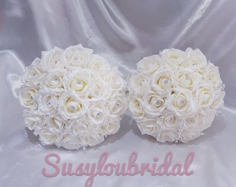 Wedding Bouquet Posy Brides Bridesmaids Silk Diamante Susyloubridal 