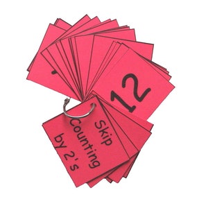 Educational Learning Math Resource Skip Counting Facts Flash Card Rings ...