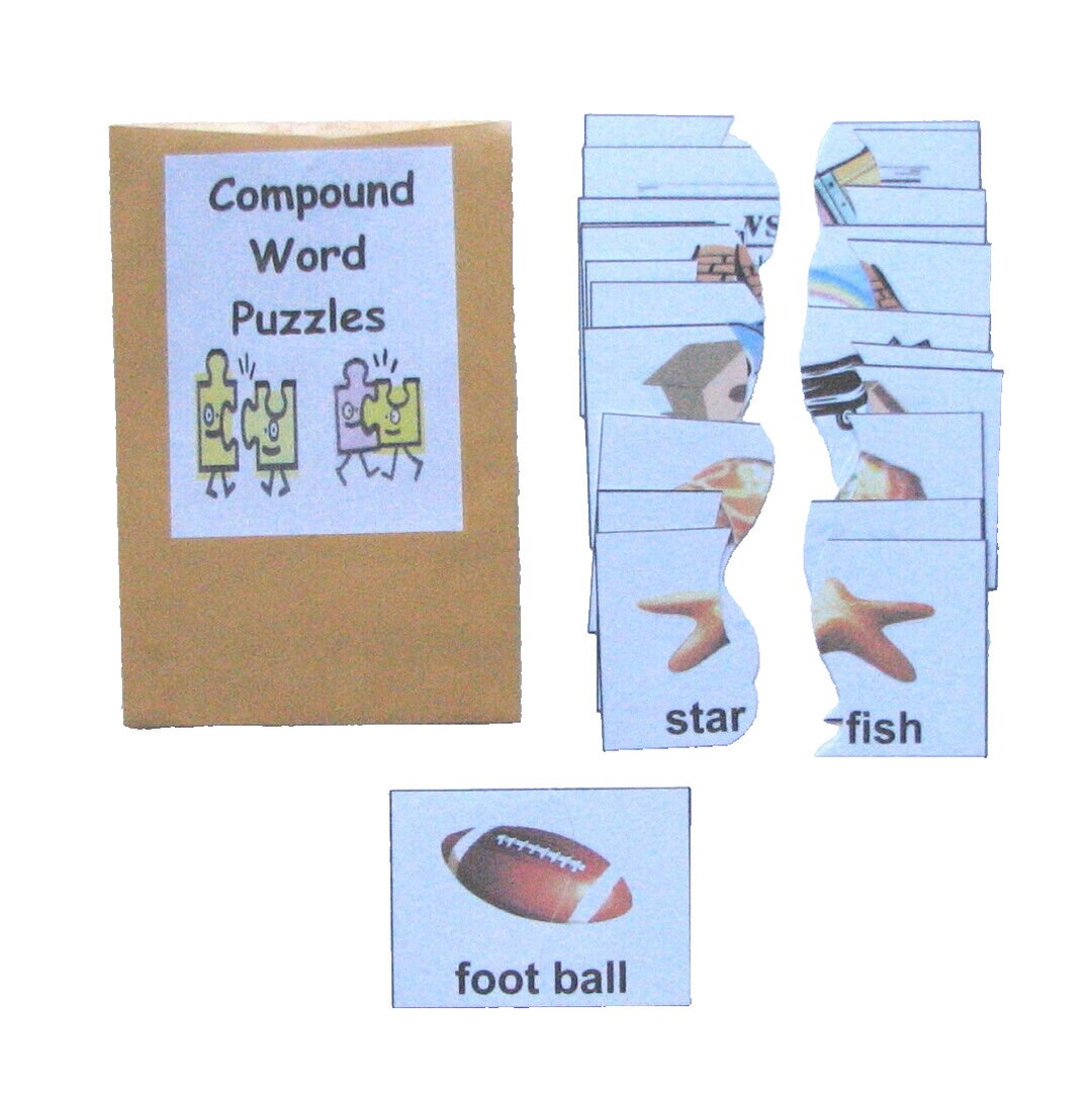 Educational Literacy Center Vocabulary Resource Game Compound Word ...