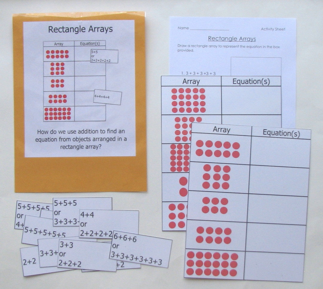 Educational Math Center Learning Resource Game Rectangle Arrays - Etsy