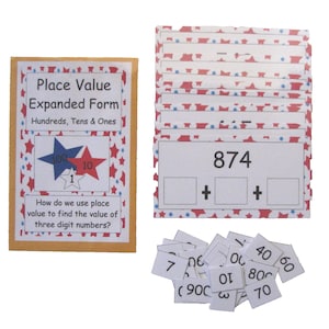 Educational Math Center Game Place Value Expanded Form Tens, Ones & Hundreds