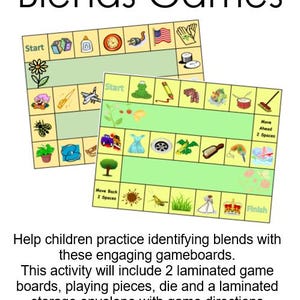 Blends Phonics Games Literacy Center Learning Resource Homeschool Classroom Activity
