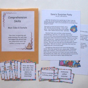 Educational Literacy Center Game Comprehension Skills Main Idea & Details