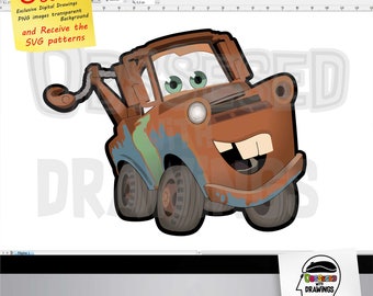 Tow Mater Disney Cars Movie SVG Patterns PNG Image With Excellent Resolution Papercraft Applications Stickers Scrapbook And More Tow Mater Disney Cars Movie SVG Patterns PNG Image With Excellent Resolution Papercraft Applications Stickers Scrapbook And More