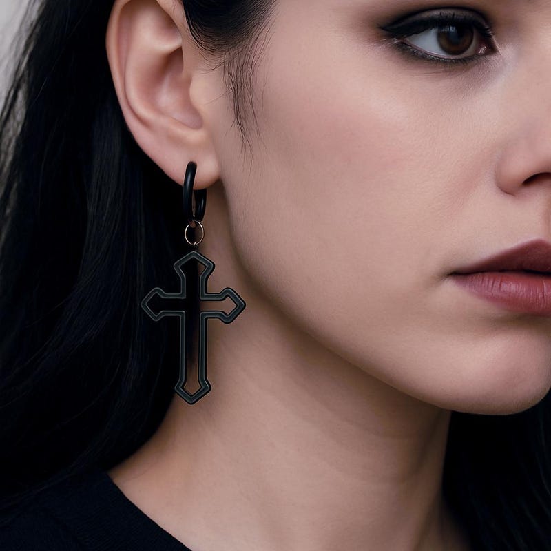 White Smoky Cross Earrings