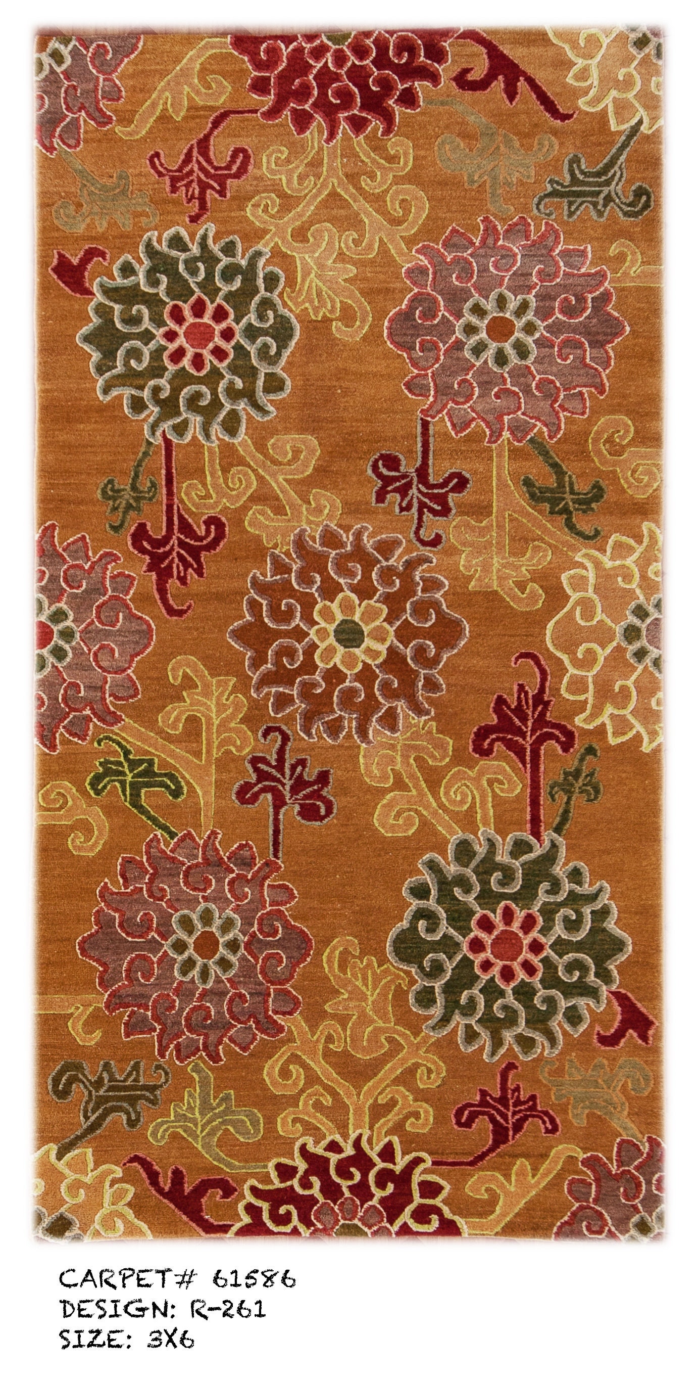 Tibetan hand knotted wool rug. 3x6 ft. 100 knots per sq inch. Etsy