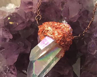Angel aura rose gold crystal